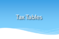 Tax Tables